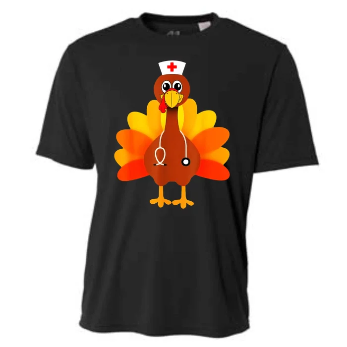 Cute Nurse Thanksgiving Turkey Cooling Performance Crew T-Shirt