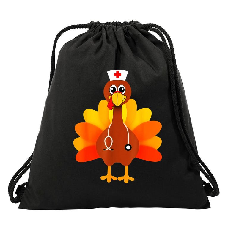 Cute Nurse Thanksgiving Turkey Drawstring Bag