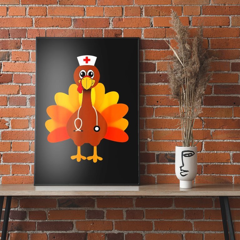 Cute Nurse Thanksgiving Turkey Poster