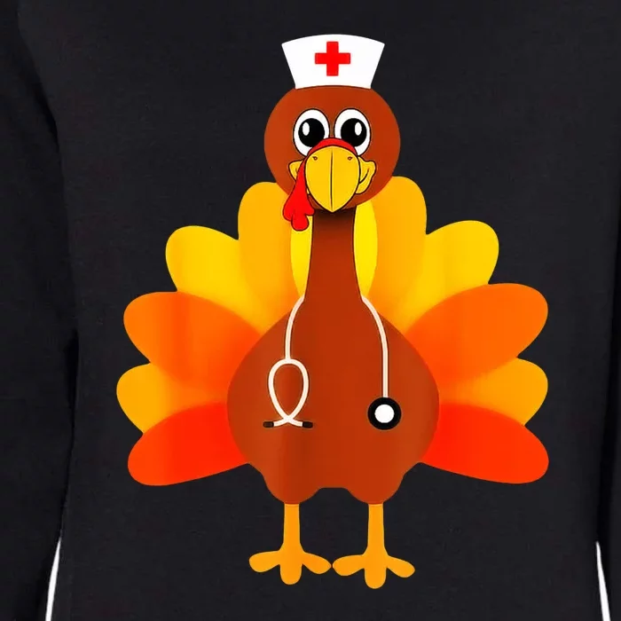 Cute Nurse Thanksgiving Turkey Womens California Wash Sweatshirt