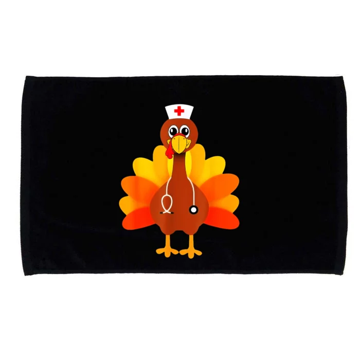 Cute Nurse Thanksgiving Turkey Microfiber Hand Towel