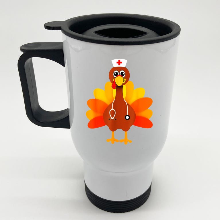Cute Nurse Thanksgiving Turkey Stainless Steel Travel Mug