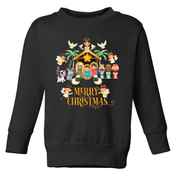 Christmas Nativity True Story Nativity Scene Toddler Sweatshirt