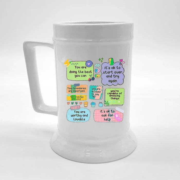 Counselor Note To Self Mental Health School Front & Back Beer Stein