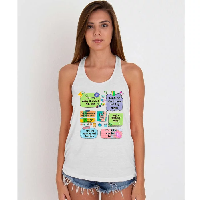 Counselor Note To Self Mental Health School Women's Knotted Racerback Tank