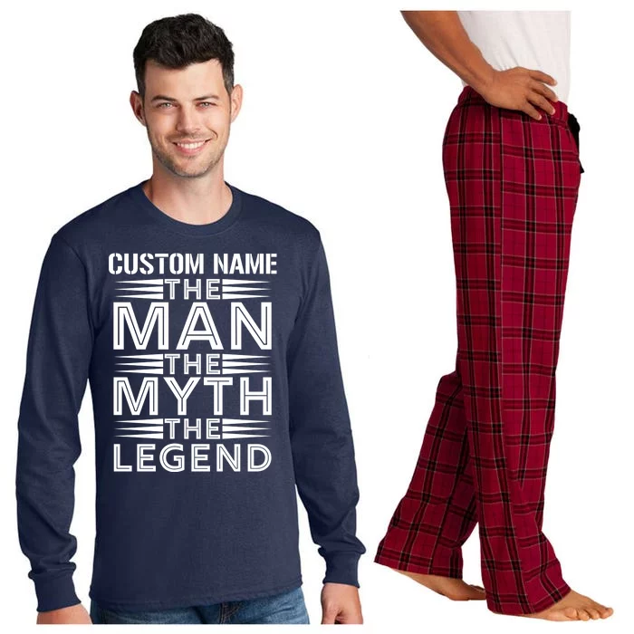 Custom Name The Man The Myth The Legend Long Sleeve Pajama Set