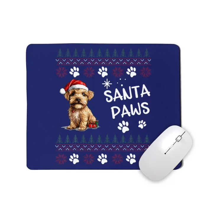 Cute Norfolk Terrier Dog Ugly Christmas Santa Paws Mousepad