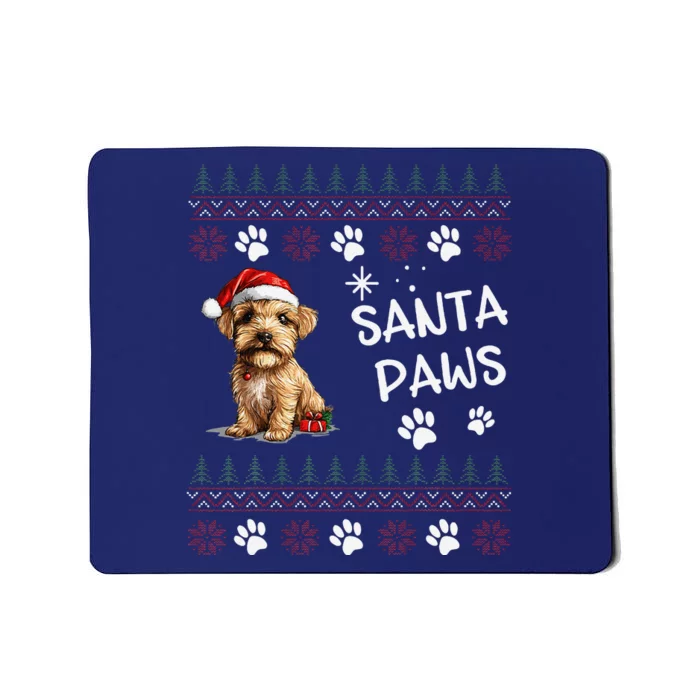 Cute Norfolk Terrier Dog Ugly Christmas Santa Paws Mousepad