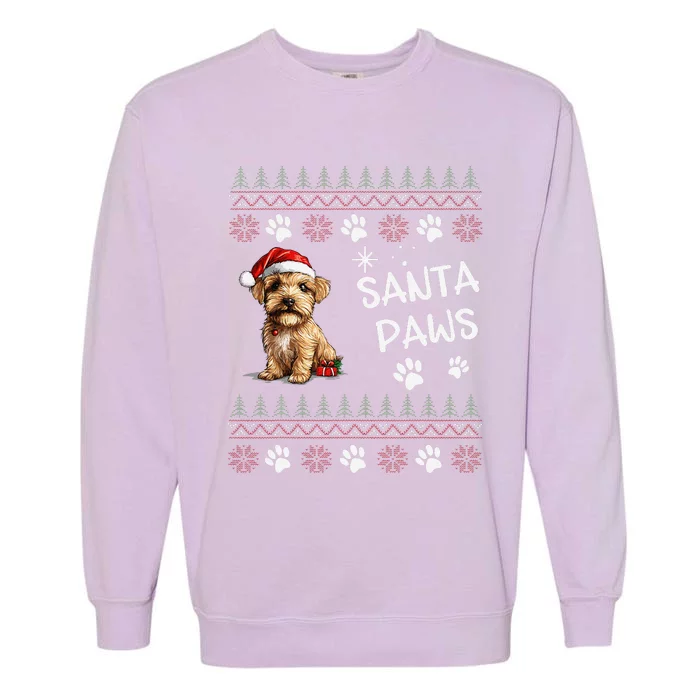 Cute Norfolk Terrier Dog Ugly Christmas Santa Paws Garment-Dyed Sweatshirt