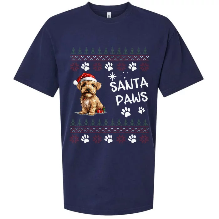 Cute Norfolk Terrier Dog Ugly Christmas Santa Paws Sueded Cloud Jersey T-Shirt