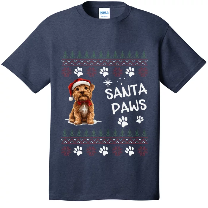 Cute Norfolk Terrier Dog Ugly Christmas Santa Paws T-Shirt