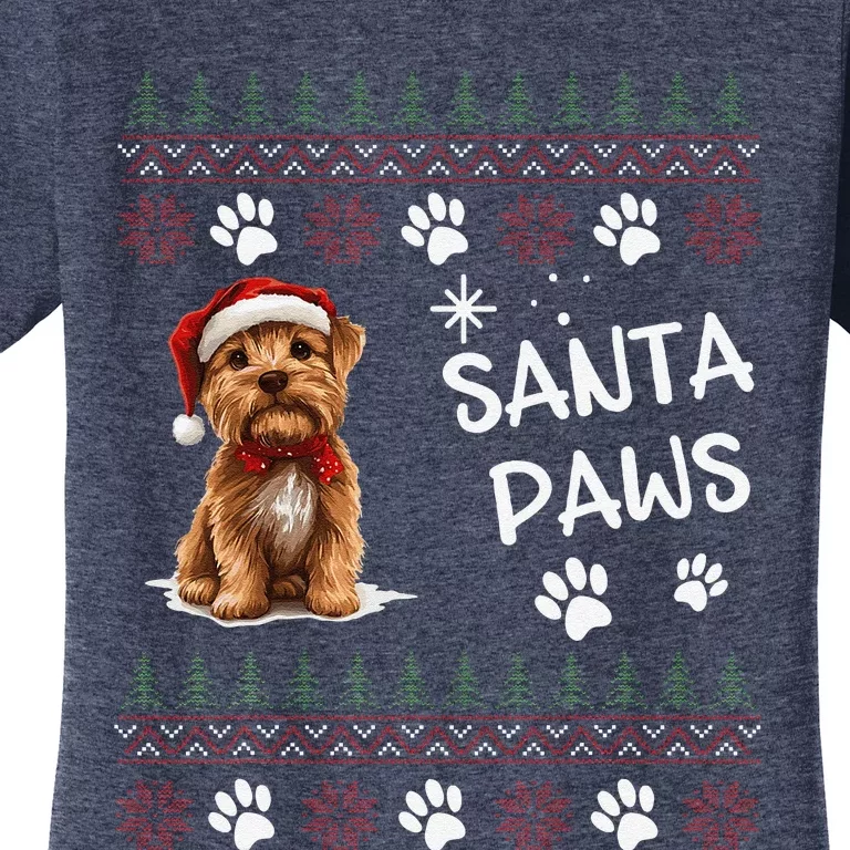 Cute Norfolk Terrier Dog Ugly Christmas Santa Paws Women's T-Shirt