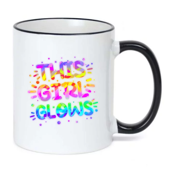 Cute Neon This Girl Glows Black Color Changing Mug