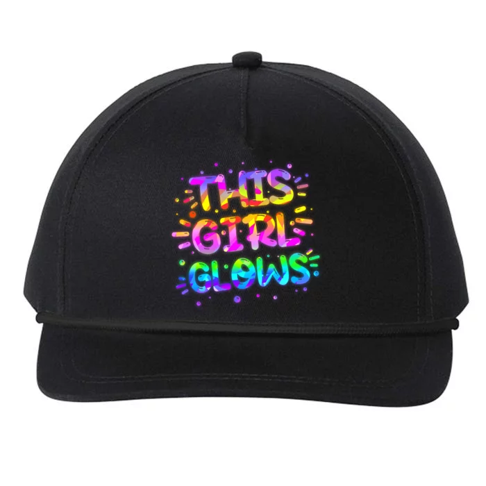 Cute Neon This Girl Glows Snapback Five-Panel Rope Hat