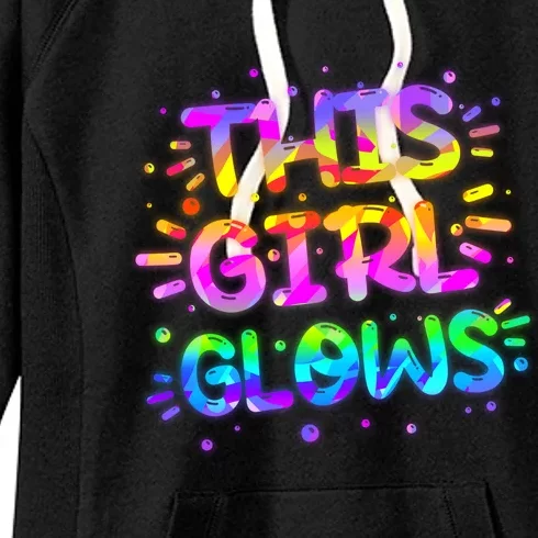 Cute Neon This Girl Glows Women's Fleece Hoodie