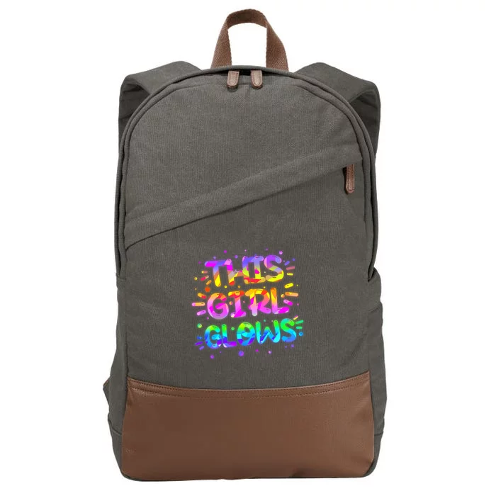 Cute Neon This Girl Glows Cotton Canvas Backpack