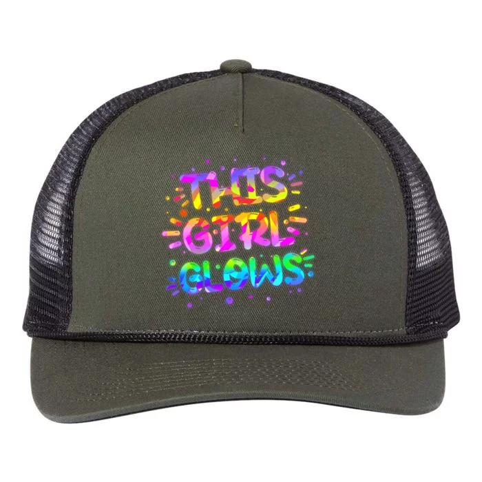 Cute Neon This Girl Glows Retro Rope Trucker Hat Cap