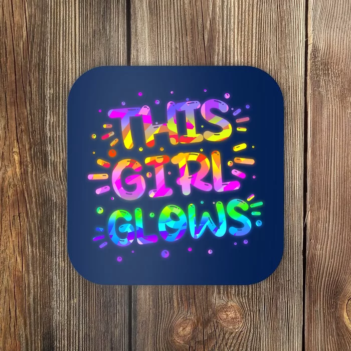 Cute Neon This Girl Glows Coaster