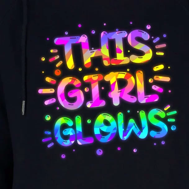 Cute Neon This Girl Glows Womens Funnel Neck Pullover Hood