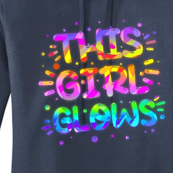 Cute Neon This Girl Glows Women's Pullover Hoodie