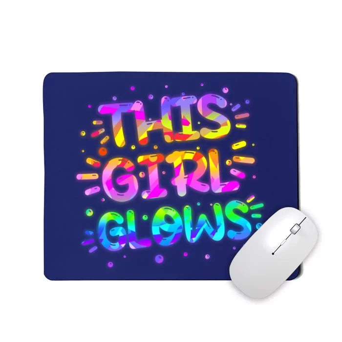 Cute Neon This Girl Glows Mousepad