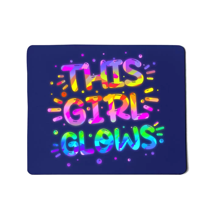 Cute Neon This Girl Glows Mousepad