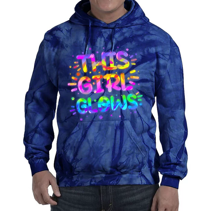 Cute Neon This Girl Glows Tie Dye Hoodie