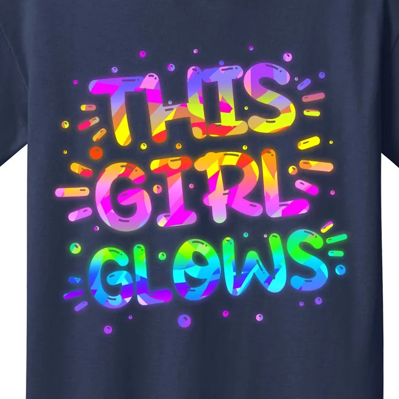 Cute Neon This Girl Glows Kids T-Shirt