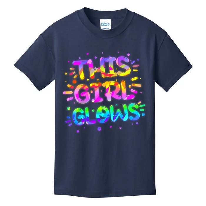 Cute Neon This Girl Glows Kids T-Shirt