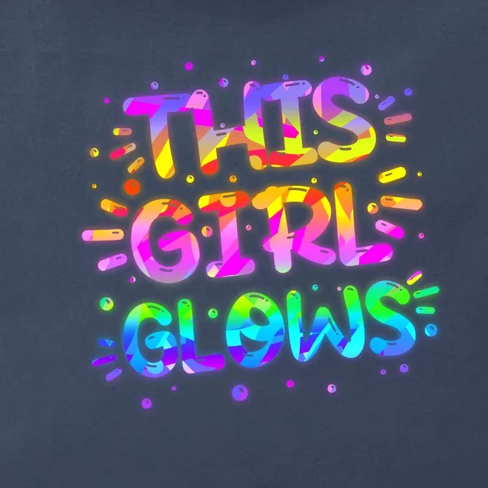 Cute Neon This Girl Glows Zip Tote Bag