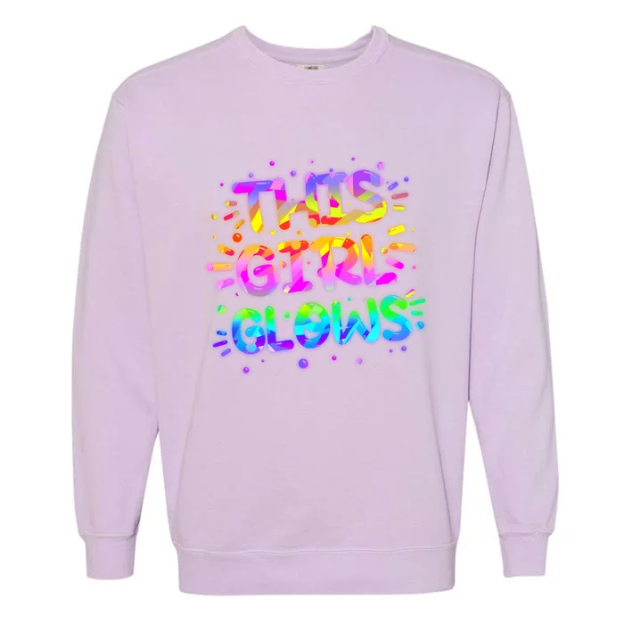 Cute Neon This Girl Glows Garment-Dyed Sweatshirt