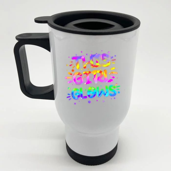 Cute Neon This Girl Glows Front & Back Stainless Steel Travel Mug