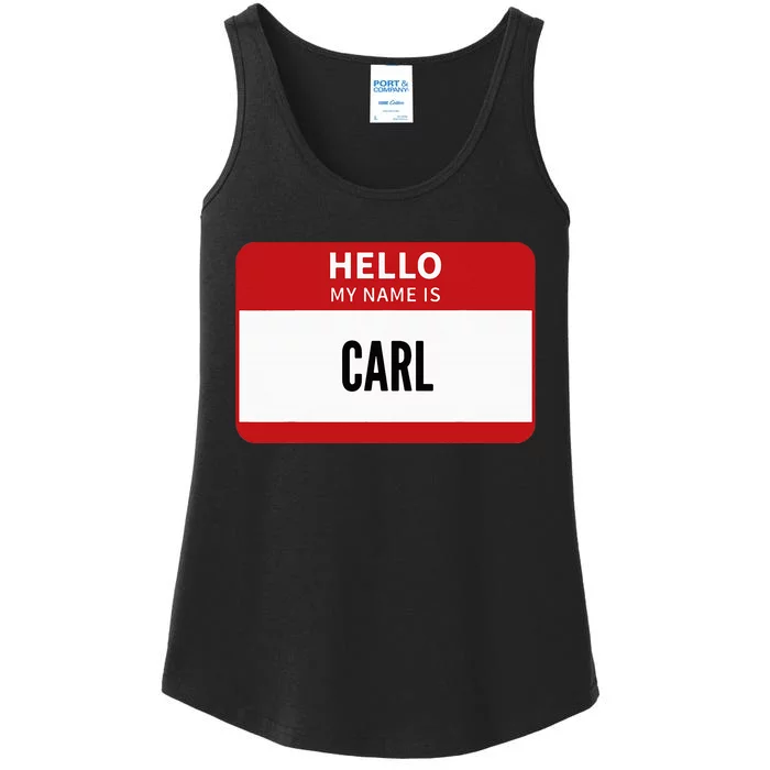 Carl Name Tag Hello My Name Is Carl Ladies Essential Tank