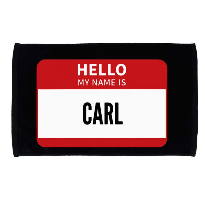 Carl Name Tag Hello My Name Is Carl Microfiber Hand Towel