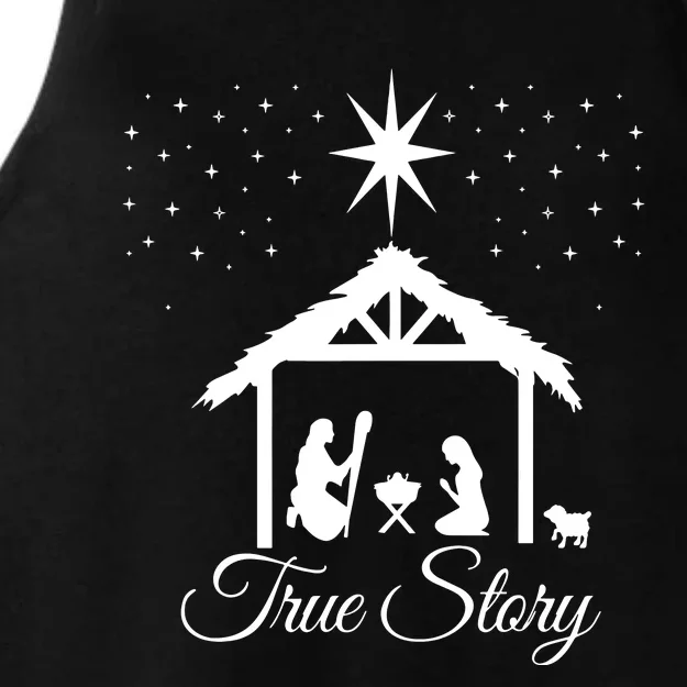 Christmas Nativity True Story Nativity Scene Gifts Ladies Tri-Blend Wicking Tank