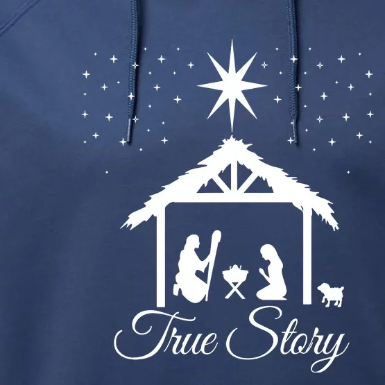 Christmas Nativity True Story Nativity Scene Gifts Performance Fleece Hoodie