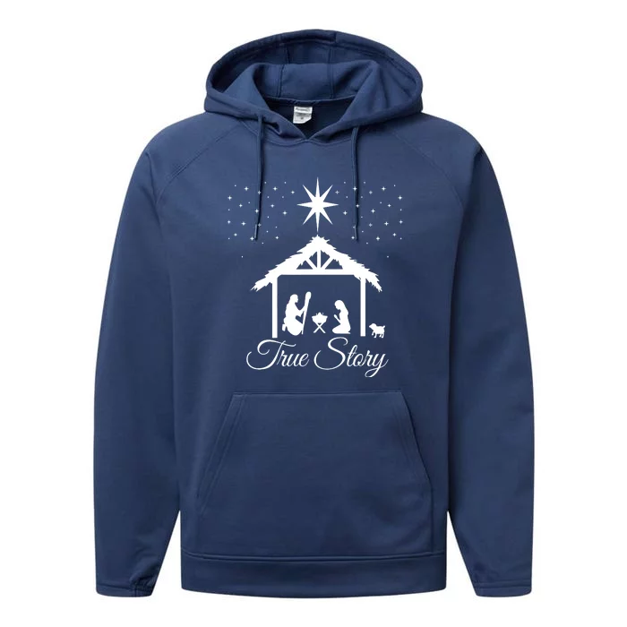 Christmas Nativity True Story Nativity Scene Gifts Performance Fleece Hoodie