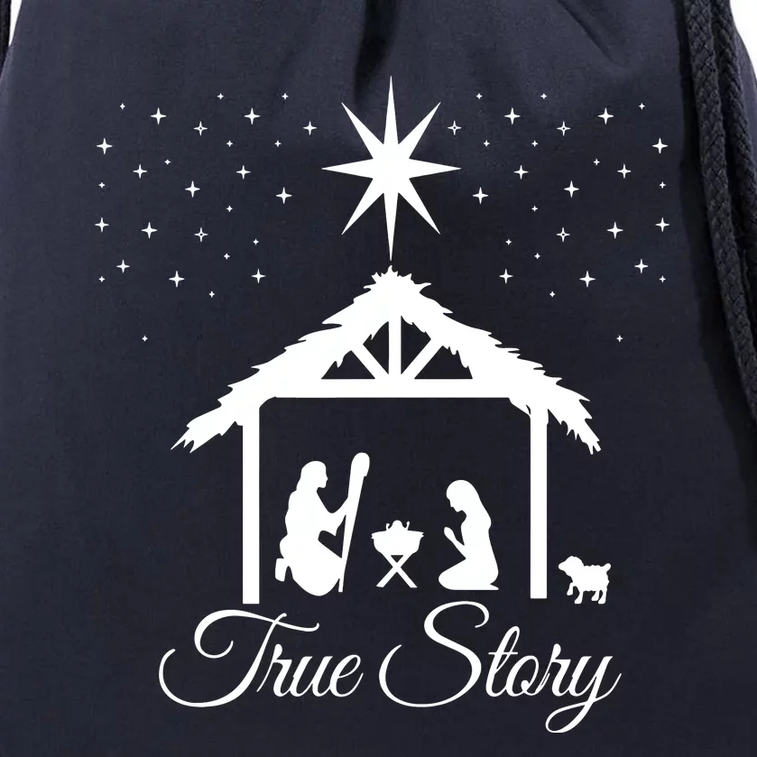 Christmas Nativity True Story Nativity Scene Gifts Drawstring Bag