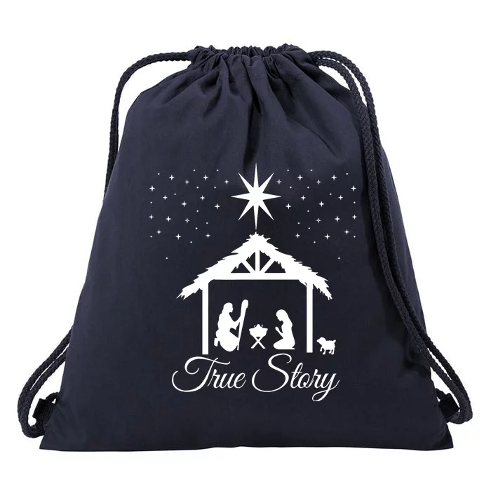 Christmas Nativity True Story Nativity Scene Gifts Drawstring Bag