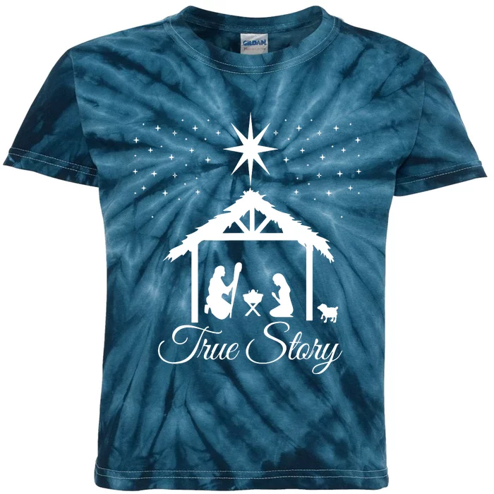 Christmas Nativity True Story Nativity Scene Gifts Kids Tie-Dye T-Shirt