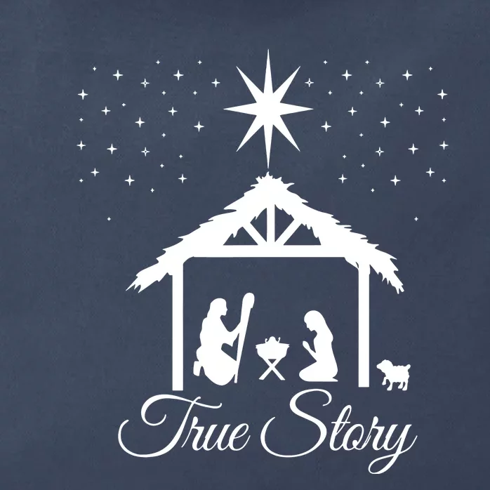 Christmas Nativity True Story Nativity Scene Gifts Zip Tote Bag