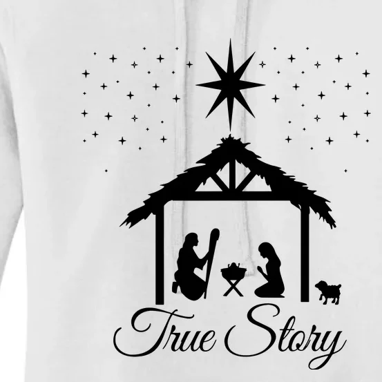 Christmas Nativity True Story Nativity Scene Gifts Women's Pullover Hoodie