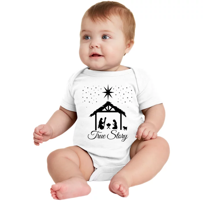 Christmas Nativity True Story Nativity Scene Gifts Baby Bodysuit