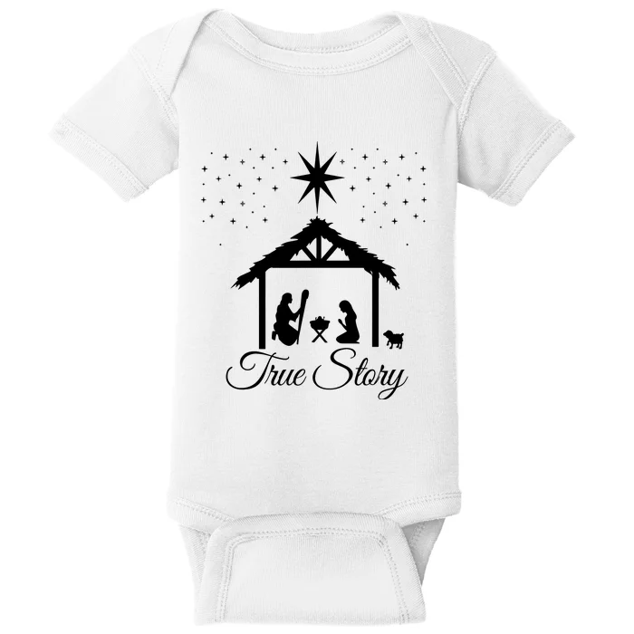 Christmas Nativity True Story Nativity Scene Gifts Baby Bodysuit