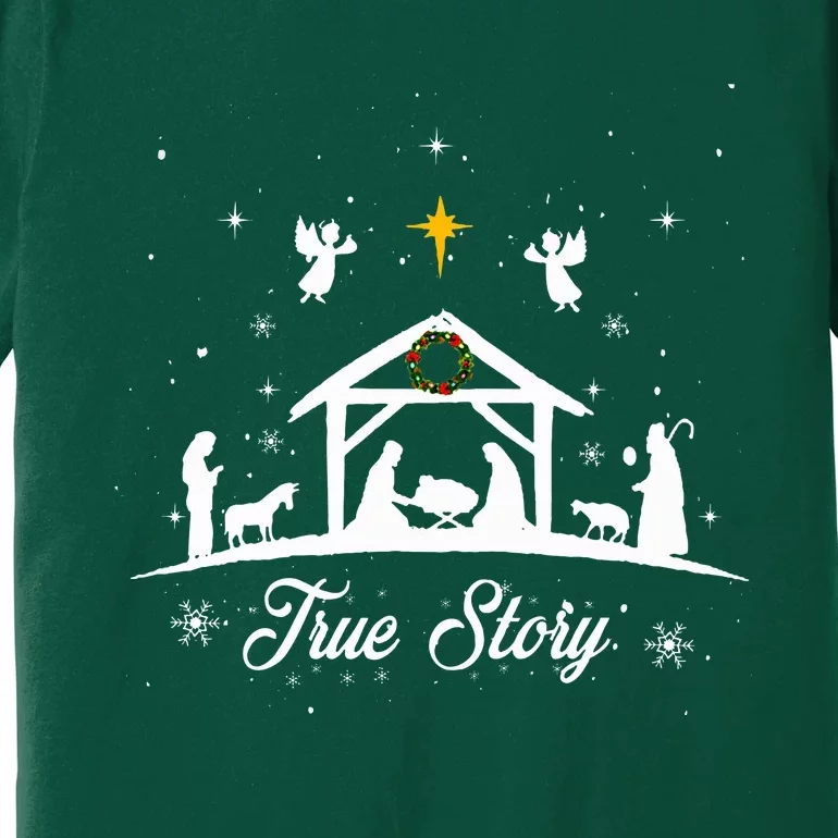 Christmas Nativity True Story Nativity Scene Gifts Premium T-Shirt