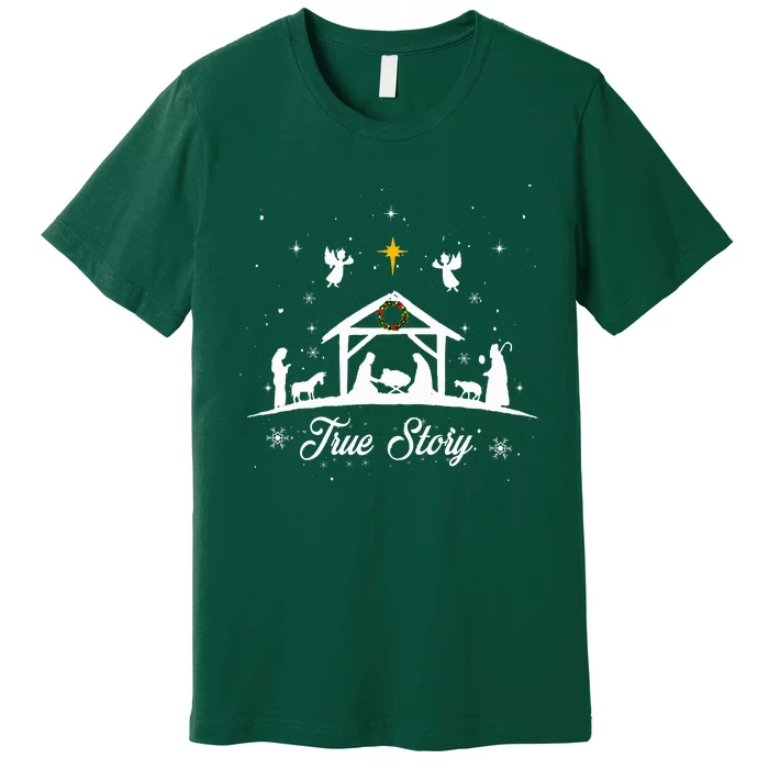 Christmas Nativity True Story Nativity Scene Gifts Premium T-Shirt