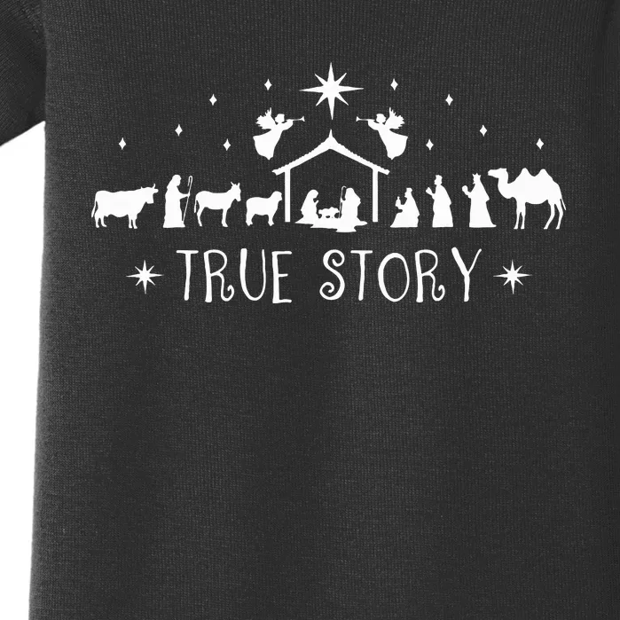 Christmas Nativity True Story Nativity Scene Baby Bodysuit