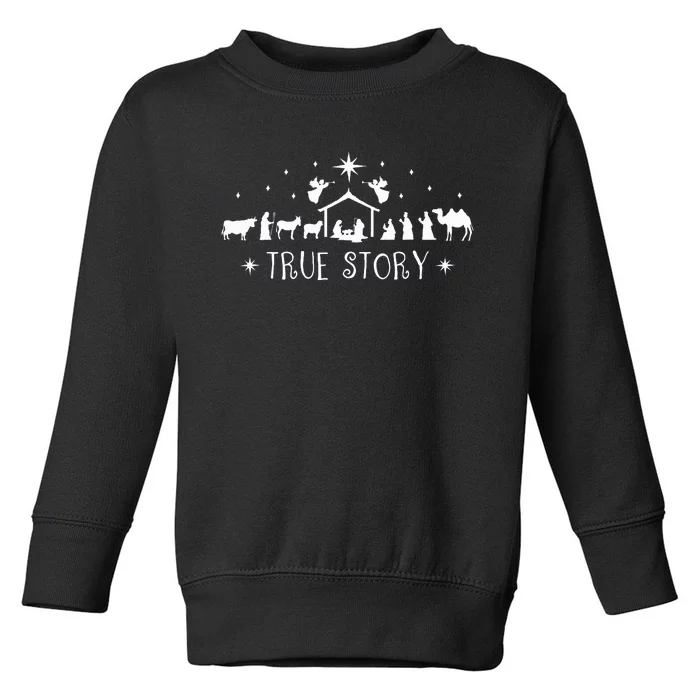 Christmas Nativity True Story Nativity Scene Toddler Sweatshirt