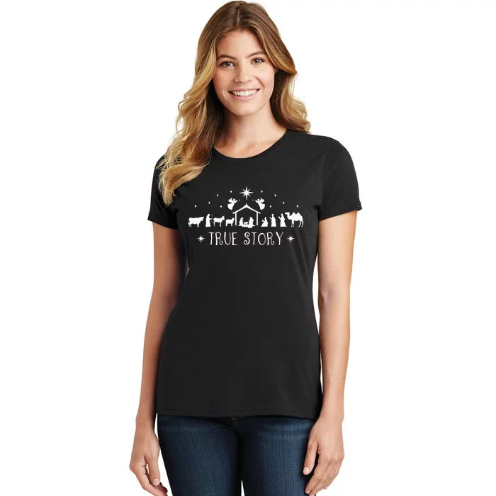 Christmas Nativity True Story Nativity Scene Women's T-Shirt