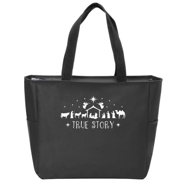 Christmas Nativity True Story Nativity Scene Gifts Zip Tote Bag